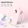 thumbnail image 3 of Compatible with iPhone 15 Plus Case 6.7", Slim Liquid Silicone 3 Layers Full Covered Soft Gel Rubber Cover Protective Phone Case with Anti-Scratch Microfiber Lining-Pink, 3 of 7