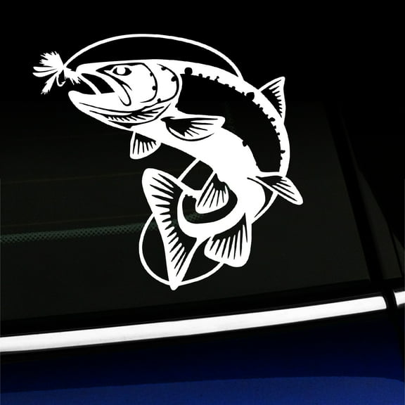Jumping Trout - Vinyl Decal - Choose Color - [WHITE]