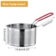 thumbnail image 3 of Cesta para freír, cesta para pasta de acero inoxidable, cesta para freidora con mango largo, para olla, cesta coladora de alimentos redonda de 18 cm, 3 of 8