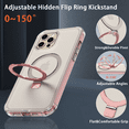thumbnail image 6 of CASEFIV for iPhone 13 Pro Case with Magnetic Invisible Stand [Compatible with MagSafe] Built-in Screen Protector Military Drop Protection Shockproof Slim Translucent Case Cover, Pink, 6 of 7