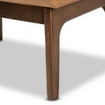 thumbnail image 6 of Baxton Studio Bianca Mid-Century Modern Walnut Brown Finished Wood and Tan Faux Leather Effect Ottoman, 6 of 9