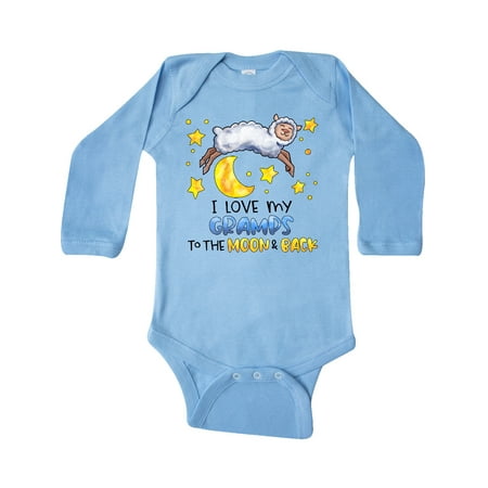 

Inktastic I Love my Gramps to the Moon and Back Cute Sheep Gift Baby Boy or Baby Girl Long Sleeve Bodysuit