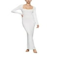 thumbnail image 1 of MesaSe Robe Maxi Moulante à Col Roulé à Manches Longues pour Femmes, Robe Longue Décontractée, 1 of 4
