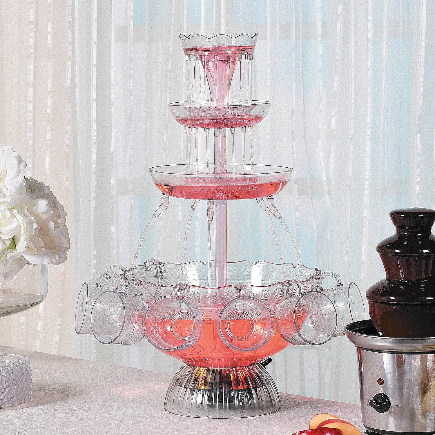 Fun Express Light-Up Party Fountain with 5 Plastic Cups for Drink