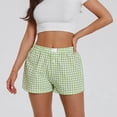 thumbnail image 2 of Women Y2K Plaid Shorts Elastic Low Rise Cute Pajama Boxer Shorts Summer Lounge Pj Sleep Short Bottom Sleepwear, 2 of 7