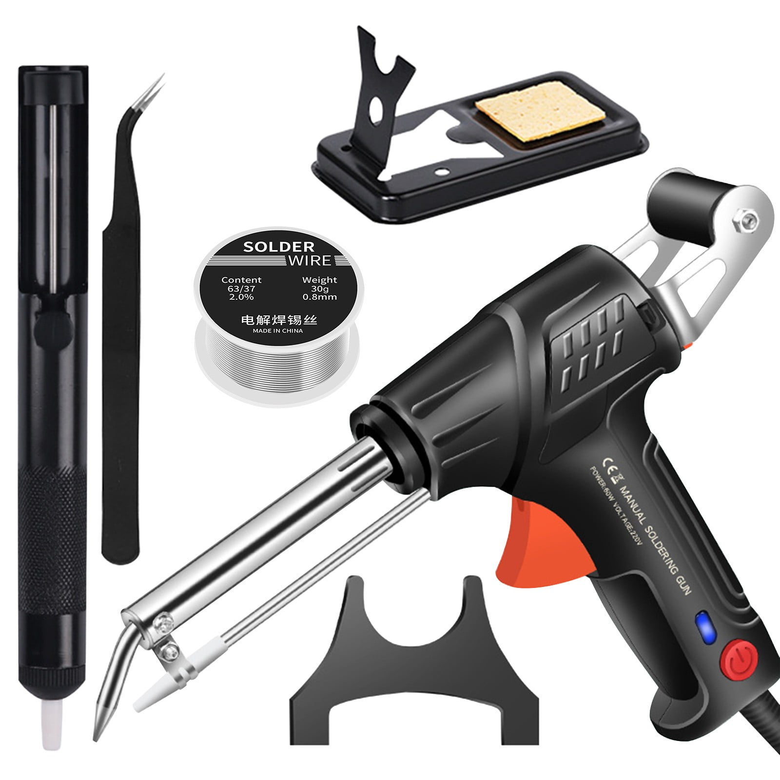 Plastic Welding Kit, 10.8x8inch 110V Heated Industrial Welding Tools, Powerful 60W Soldering Iron, One Handed Operation, Available for Various Metal Materials(Black)