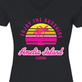 thumbnail image 4 of Inktastic Summer Enjoy the Sunshine Amelia Island Florida in Pink Women's V-Neck T-Shirt, 4 of 5
