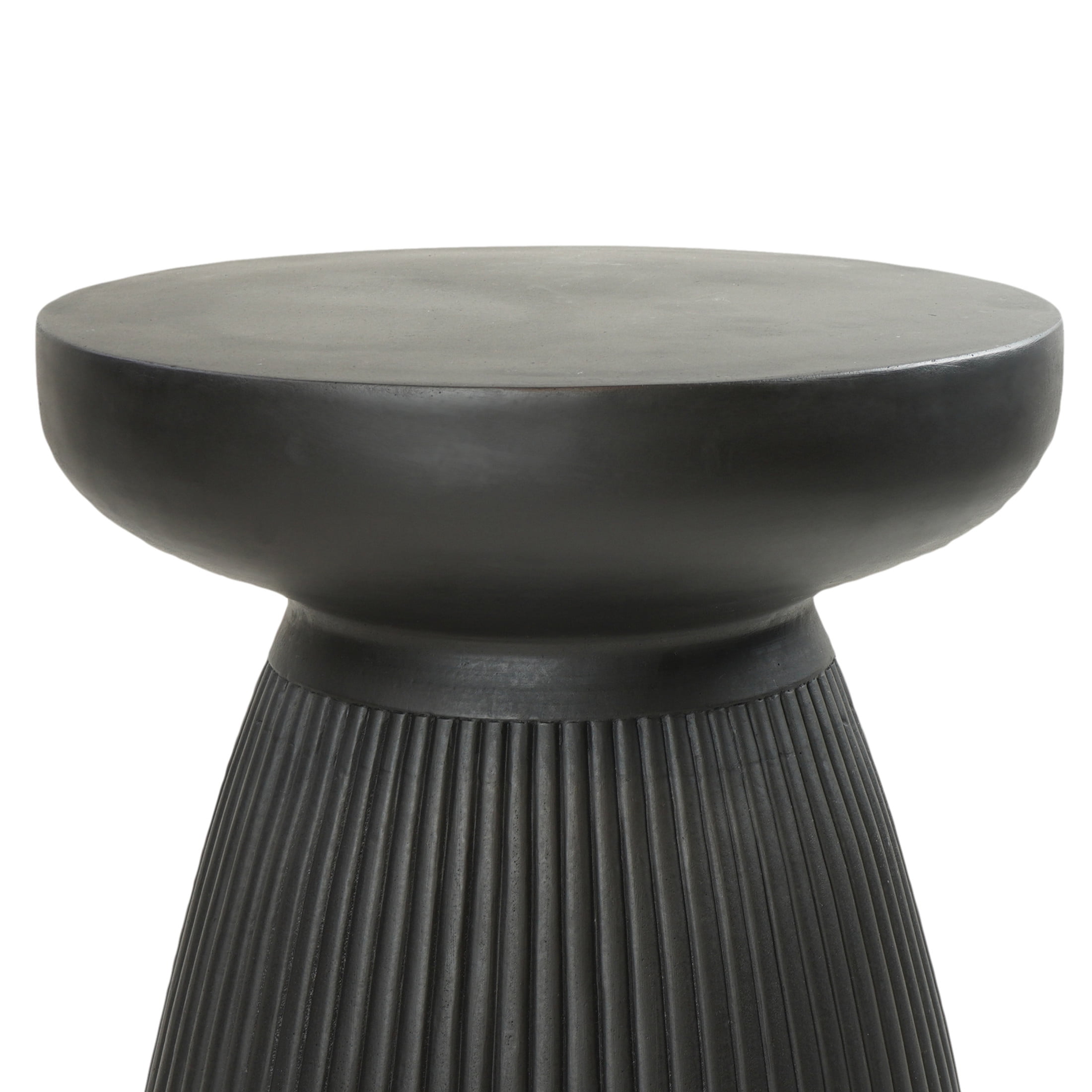 Matte Black MgO Concrete Outdoor Round Side Table