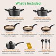 thumbnail image 2 of NutriChef 12-Piece Nonstick Cookware Set - Induction Ready Pots & Pans with Elegant Ridge-Line Pattern, Heat-Resistant Lacquer, Gray, 2 of 5