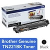 Brother Genuine Standard Yield Toner Cartridge, TN221BK, Replacement Black Toner, up to 2,500 Pages