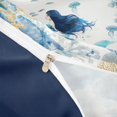 thumbnail image 4 of Castle Fairy Dreamy Watercolor Mermaid Print Twin Duvet Cover,Coral Jellyfish Pastel Sea Layout Twin Bedding,Sky Lavender,Navy Blue Reversible,2pcs,No Comforter,1 Duvet Cover and 1 Pillowcase, 4 of 6