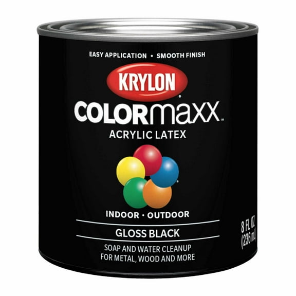 1/2 pt Krylon K05605007 Black COLORmaxx Paint & Primer, Gloss