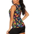 thumbnail image 3 of Xecao Colorful Pineapples1 print women's scoop neck, loose-fit workout tank tops for the gym., 3 of 9