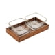 thumbnail image 1 of Cuencos para servir divididos con bandeja de madera, plato para frutos secos, cuencos decorativos multiusos para frutos secos, pasteles, postres y ape, 1 of 9