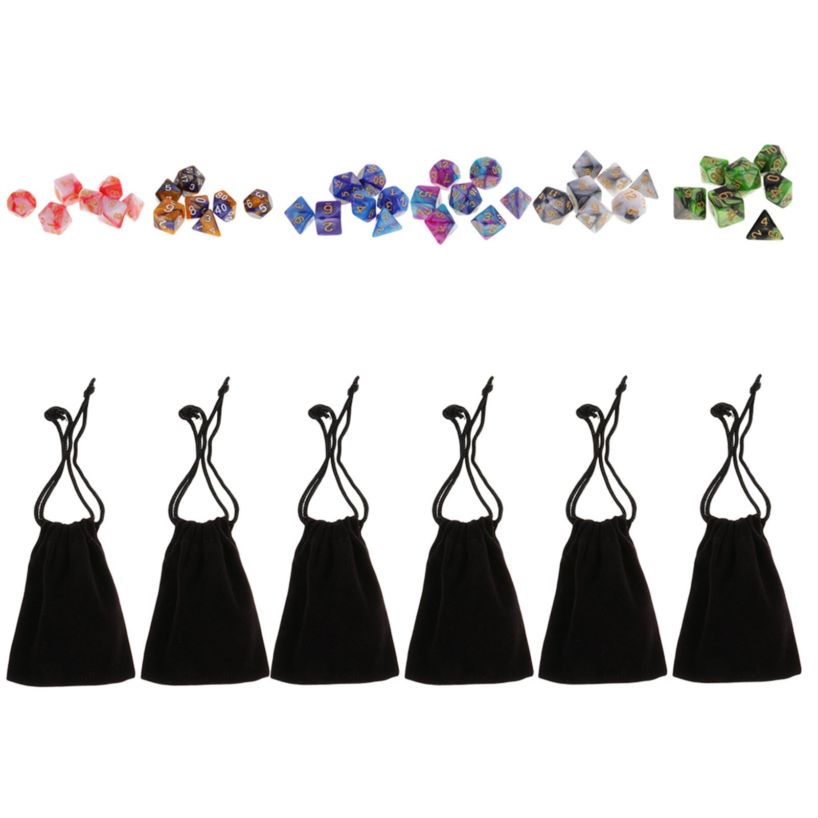 LeeQinersw 42pcs Polyhedral Dice Number Dice D4-D20 16mm + Black Bag for Role Playing Games 1