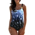 thumbnail image 4 of SELONE Womens Tankini Bathing Suits High Waist Summer Swimsuits Two Piece Bathing Suits Floral Print Tank Tops with Boyshorts Swimming Suits Tankini Swimdress Swimwear Blue S, 4 of 5