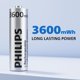 thumbnail image 4 of PHILIPS - Baterías AA de litio recargabl con cargador rápido, paquete de 8 baterías AA de 1,5 V 3600 mWh de alta capacidad, salida constante, baterías de ion de litio, doble a, tieos de ciclo de, 4 of 5