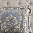 thumbnail image 3 of JERFIT King Size Comforter Set 4-Piece Blue Grey Bedding, Luxury Chenille Jacquard with Bed Skirt, 3 of 10