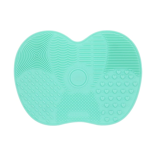 Almohadilla limpiadora para brochas de maquillaje, herramienta de limpieza con almohadilla de fregado, brocha de maquillaje de silicona Verde