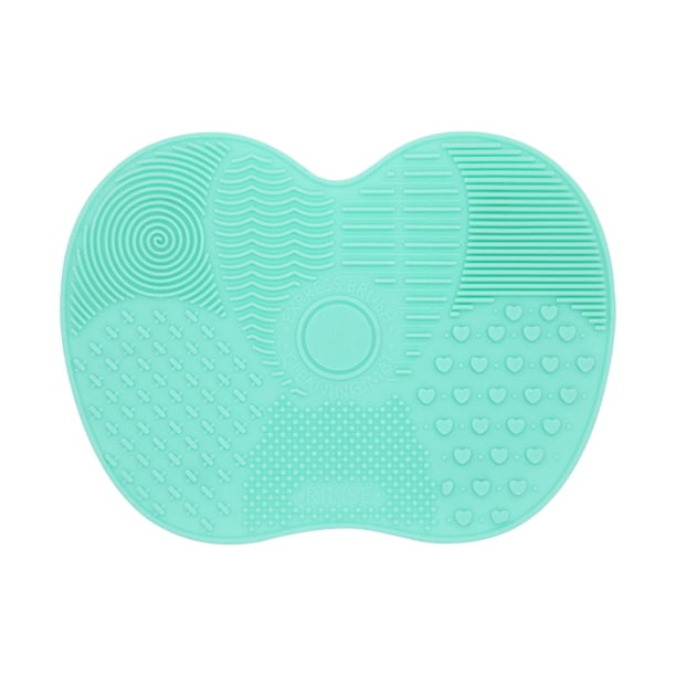 Almohadilla limpiadora para brochas de maquillaje, herramienta de limpieza con almohadilla de fregado, brocha de maquillaje de silicona Verde