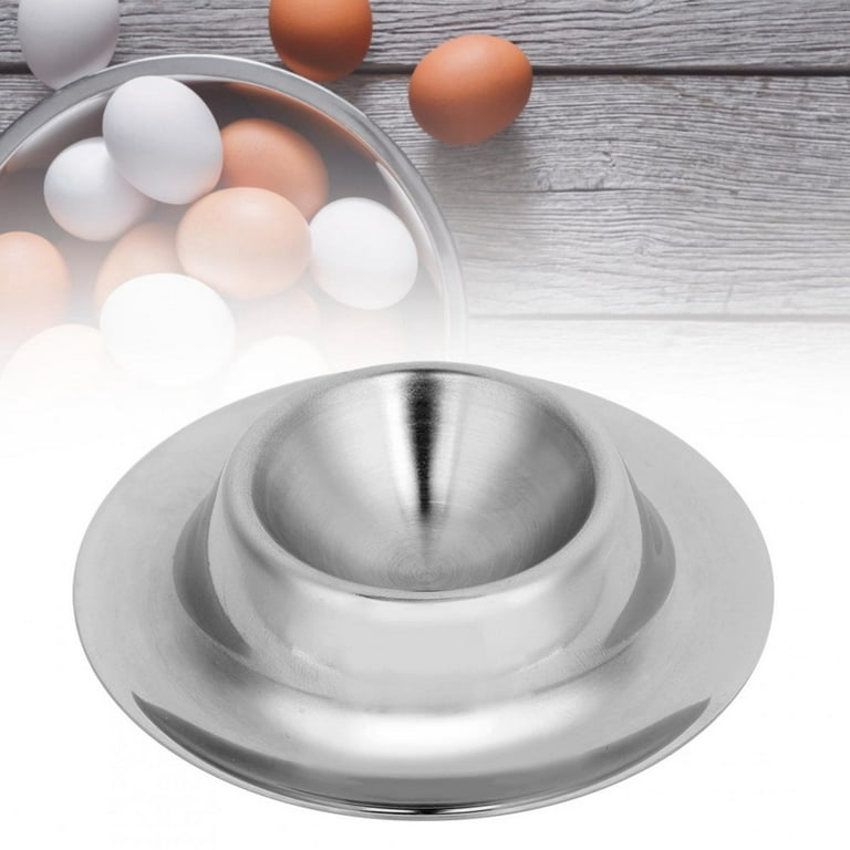 Tebru Egg Cup, Egg Tray,Stainless Steel Single Egg Holder Tray Cup for  Breakfast Household Kitchen Tool