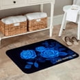thumbnail image 2 of FJPT Non Slip Flannel Floor Mat Kitchen Mat Blue Rose Design For Bathroom Kitchen Bedroom Decor 24x16 inch, 2 of 5