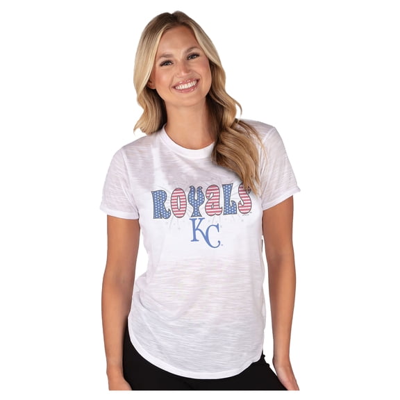 Women's-Concepts Sport  White Kansas City Royals Infuse Lightweight Slub-Knit Top