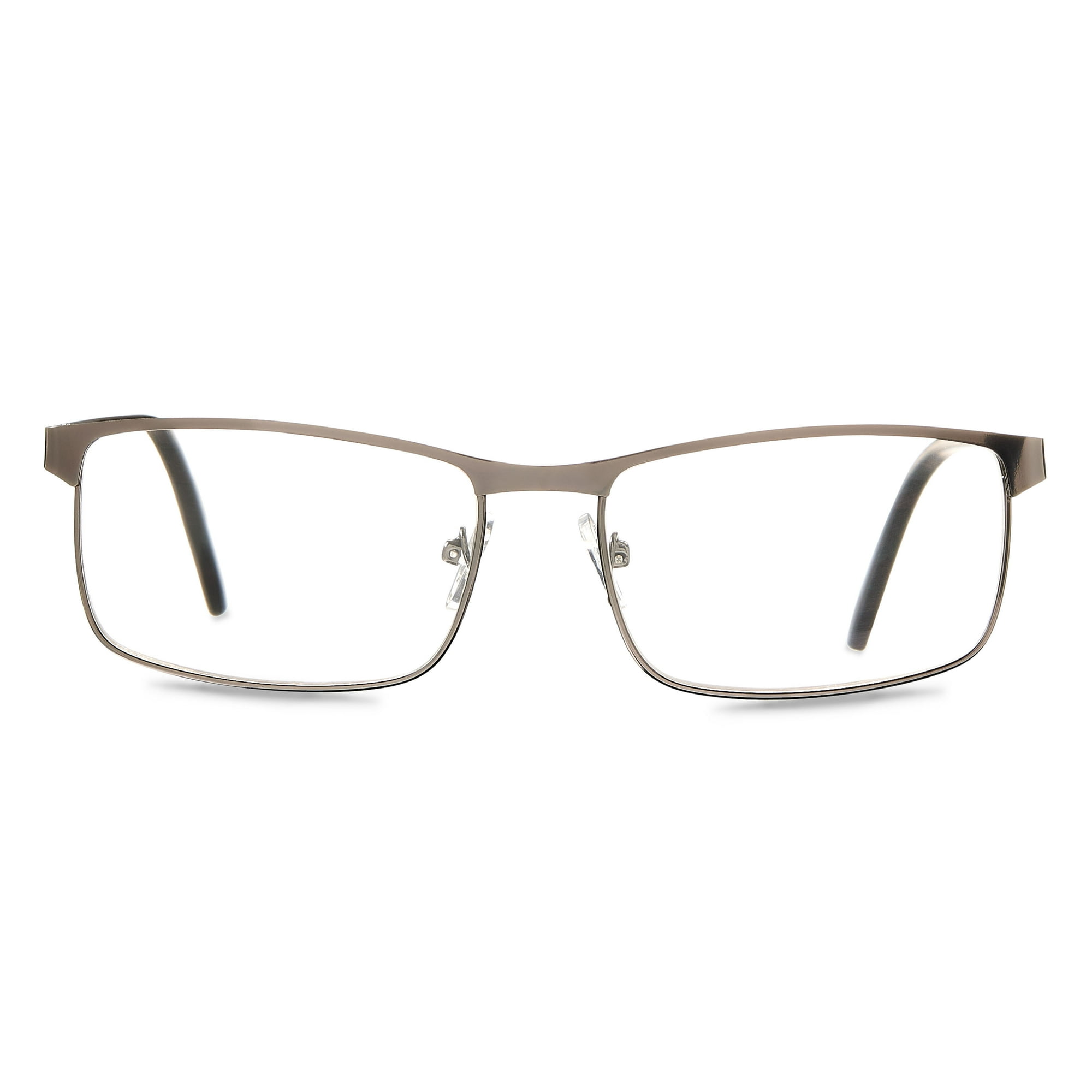 Equate Men's Rectangular Reading Glasses with Case, Gunmetal, +1.25