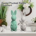 thumbnail image 3 of Easter Flocked Bunny Ornaments, Set of 3 (Pink, Mint Green, White) with Satin Bows, Spring Tabletop Decor & Easter Gift, 3 of 4