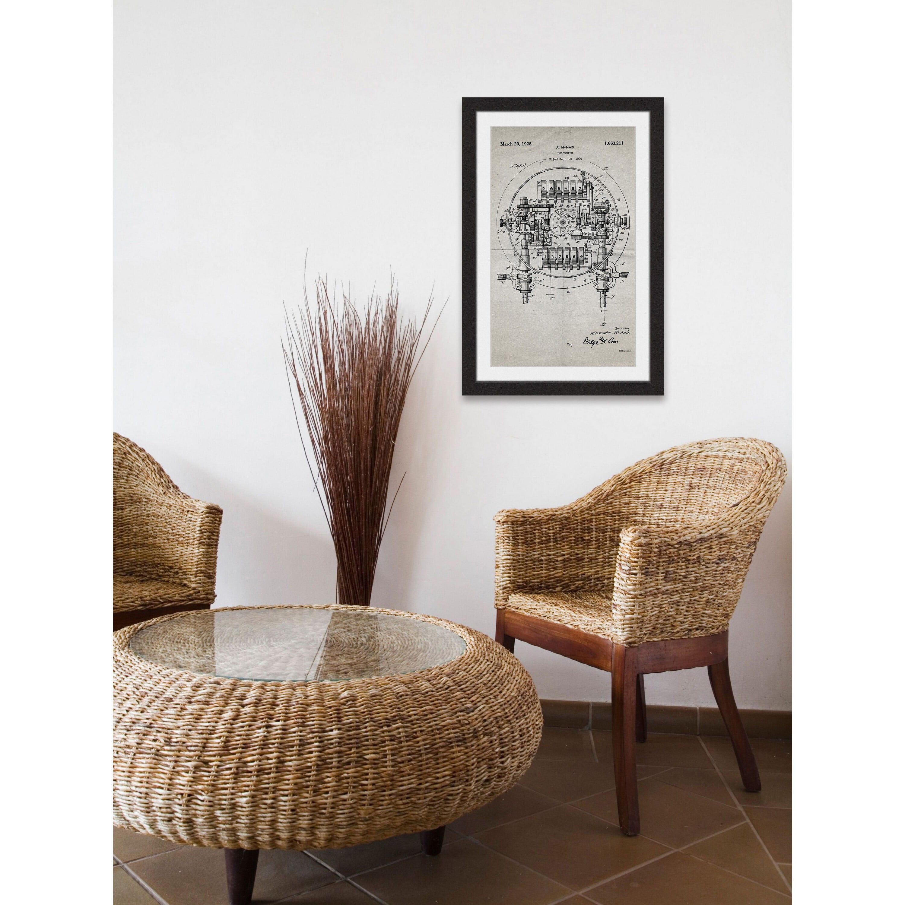 "Logometer 1920 Old Paper" Framed Painting Print