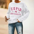 thumbnail image 4 of Women's Casual Long Sleeve Tops Cute Printed Round Neck Cozy Loose Pullover Sweatshirts for Spring Valentine's Gift(White,M), 4 of 5