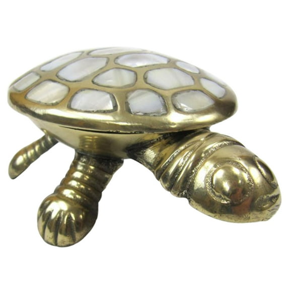 Brass & Mother of Pearl Turtle Box