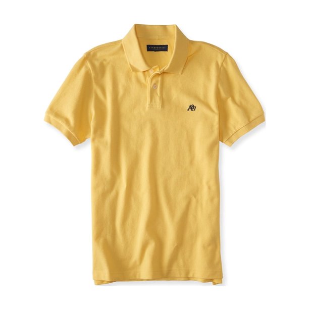 Aeropostale A87 - Polo de rugby para hombre, color amarillo, extragrande Aeropostale polo, rugbi