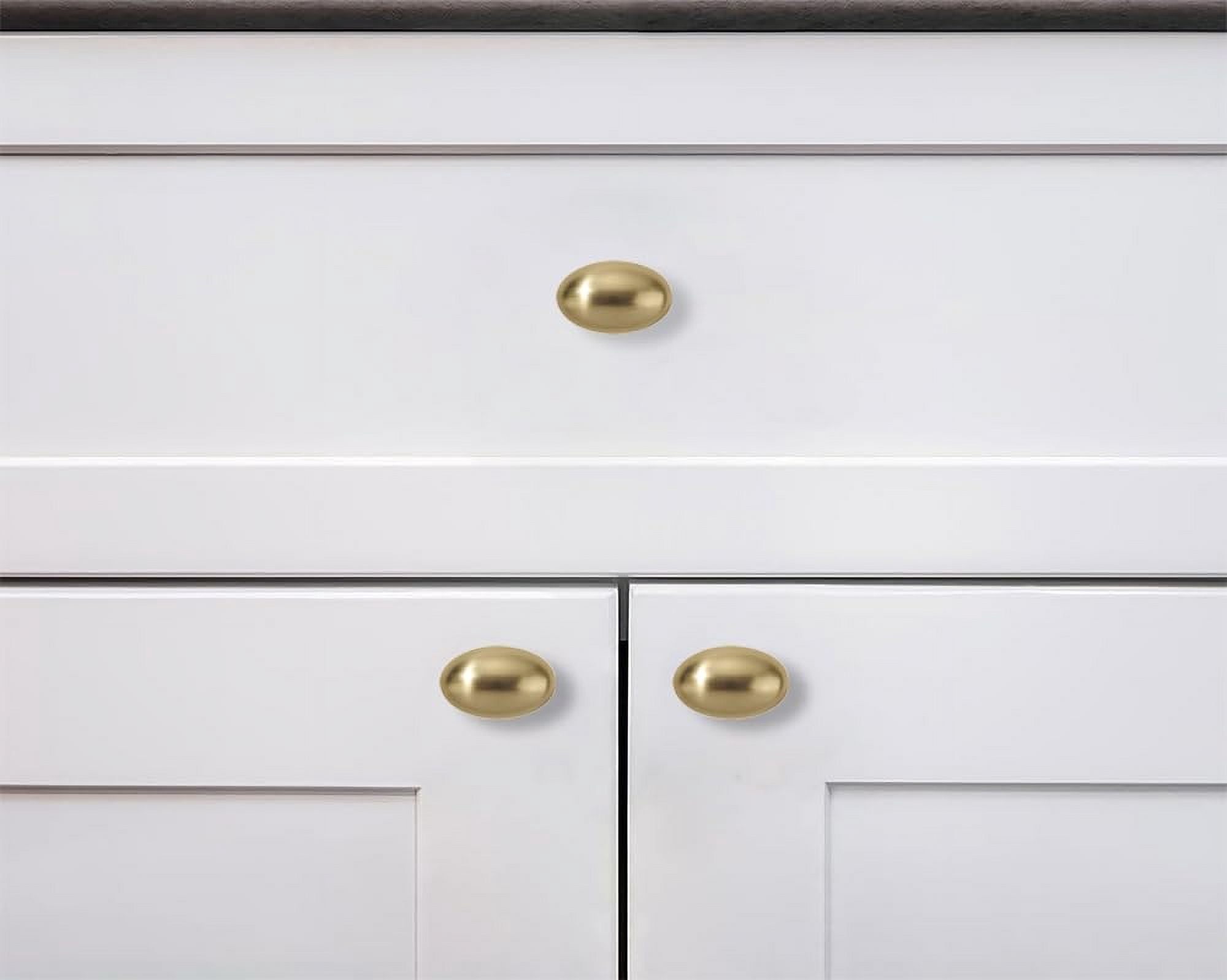 10 Pack 1-3/8 inch(35mm) Antique Brass Cabinet Knobs Dresser Knobs Oval Drawer Knobs Kitchen Cabinet Hardware Egg Knobs for Dresser Drawers