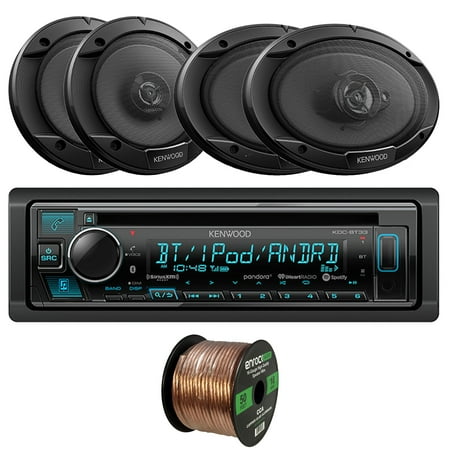 Variable Speed Receiver Kenwood KDC-BT33 Single-DIN In-Dash CD/Bluetooth Receiver w/ Variable Illumination, 2 x Kenwood KFC1666S 6.5