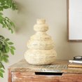 thumbnail image 3 of Deco 79 Vase en Herbe de Mer Fait Main avec Forme de Bulle Abstraite, 10 Pouces x 10 Pouces x 14 Pouces, Beige, 3 of 8