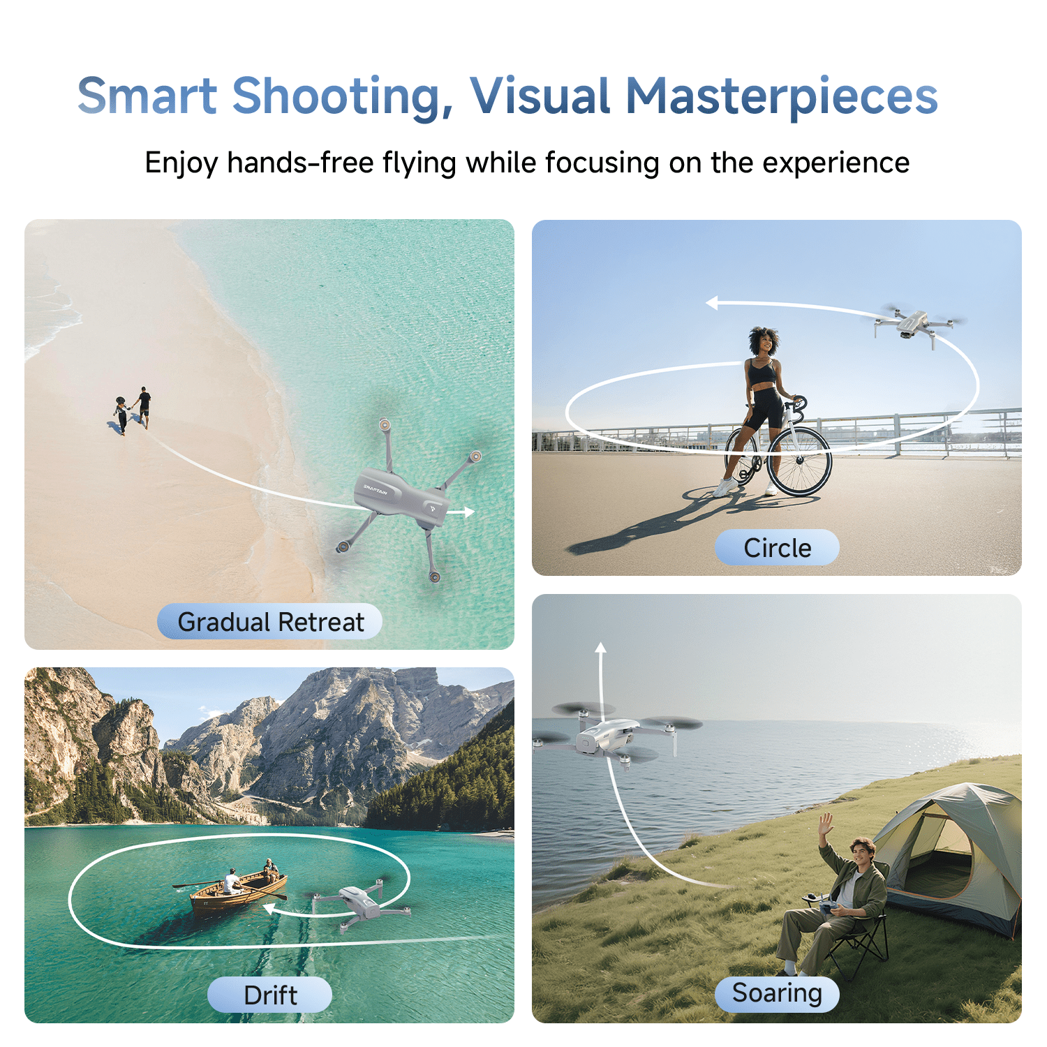 Snaptain P40 Lite GPS Drone with Camera for Adults 4K Video, 8K Photo, 3-Axis Gimbal, 20000ft Transmission, Smart Shooting Modes, Quickshots, Intelligent Side-Flying Follow Mode, 31 Min Fly
