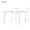 thumbnail image 5 of Gazebo for Outdoors, 10.5 x 10.5 ft Patio Gazebo for Shade and Rain, Backyard Relaxing Canopy Tent with Double Roof and Mosquito Netting, Fits for Lawn, Poolside, Deck, Party, Beige, D1139, 5 of 12