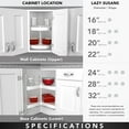 thumbnail image 4 of Rev-A-Shelf 6472-18-11-52 18 Inch Kidney Shaped 2-Shelf Lazy Susan, White, 4 of 7