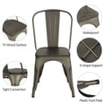 thumbnail image 7 of Alden Design Metal Dining Chairs with Wooden Seat, Set of 4, Gun Metal Gray, 7 of 7