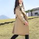 thumbnail image 5 of Cowsor Girls Long Trench Coat Double Breasted Oversized Windproof Classic Lapel Fall Overcoat, 5 of 7
