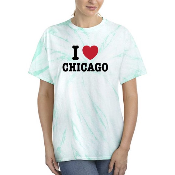 I Love Chicago Tie-Dye Cyclone Women -Smartprints Designs, Female Medium