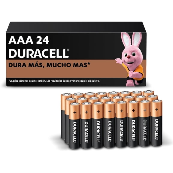 Duracell - Pilas AAA alcalinas de Larga duración 1.5V, Paquete con 24 Pilas Duracell Duracell AAA alcalinas