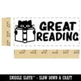 thumbnail image 2 of Great Reading Cat with Book Teacher Student School Self-Inking Rubber Stamp Ink Stamper - Pink Ink - Small 1-1/2 Inch, 2 of 7