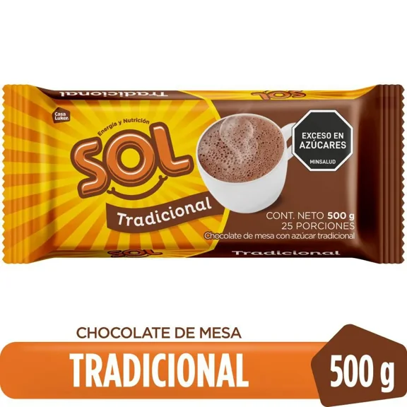 Chocolate SOL Colombian Hot Chocolate Mix, 500g (2.2 lb - 2 Pack) - Authentic Imported Drinking Chocolate, Premium Cocoa for Hot Drinks, Family Size