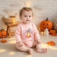 thumbnail image 2 of KAUOD Baby Halloween Outfit New Born Toddler Girl Pumpkin Bubble Romper Sweatshirt Infant Bodysuit Fall Winter Clothes One Piece, 2 of 8