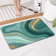 thumbnail image 4 of Teal Marble Gold Wave Pattern Bathroom Rugs Mat,Non Slip Microfiber Bathroom Rug,Rubber Backing,Soft Bathroom Mats for Bathroom Floor,Tub and Shower,17x27in(43x68cm), 4 of 5