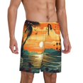 thumbnail image 2 of Fotbe Tropical Sunset Paradise Pantalones Cortos de Pijama para Hombre, Ropa de Dormir, Pantalones de Pijama Cortos para Hombre-3X-Large, 2 of 6