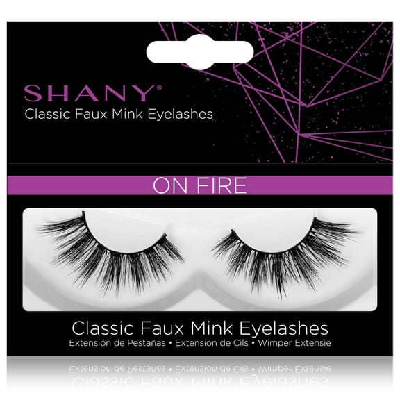 SHANY Classic Faux Mink Eyelashes - Durable Single Pair 3D Reusable Fluffy and Soft Strip Lash with Medium Volume - ON FIRE