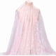 thumbnail image 1 of Tela de tul con bordado de mariposas rosas de 2 yardas, 63 pulgadas, tela de malla estampada con mariposas, tul brillante con purpurina, 1 of 9